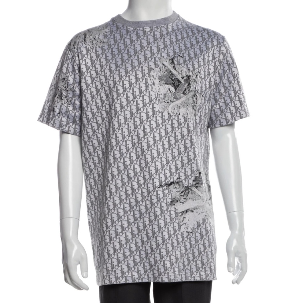Like New DIOR x Daniel Arsham Monogram Short Sleeve Oversized T-Shirt Small
